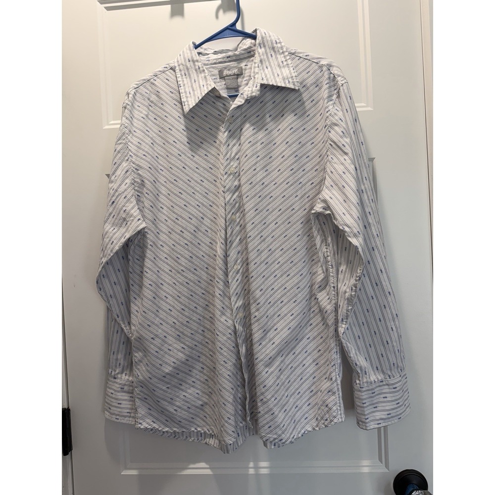 Utility Target Men's Large Blue Striped Button Down Shirt 100% Cotton